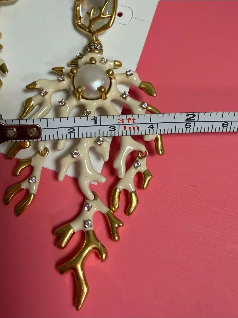 Kendra Scott Shea Vintage Gold Statement Earrings In Ivory Mix NEW